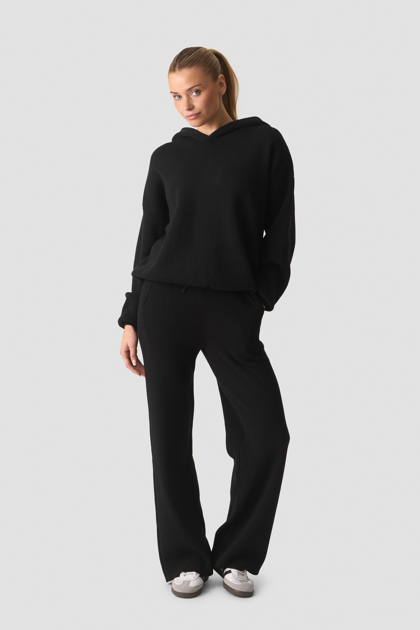 Soft Knit Oversized Hoodie Black - image 3