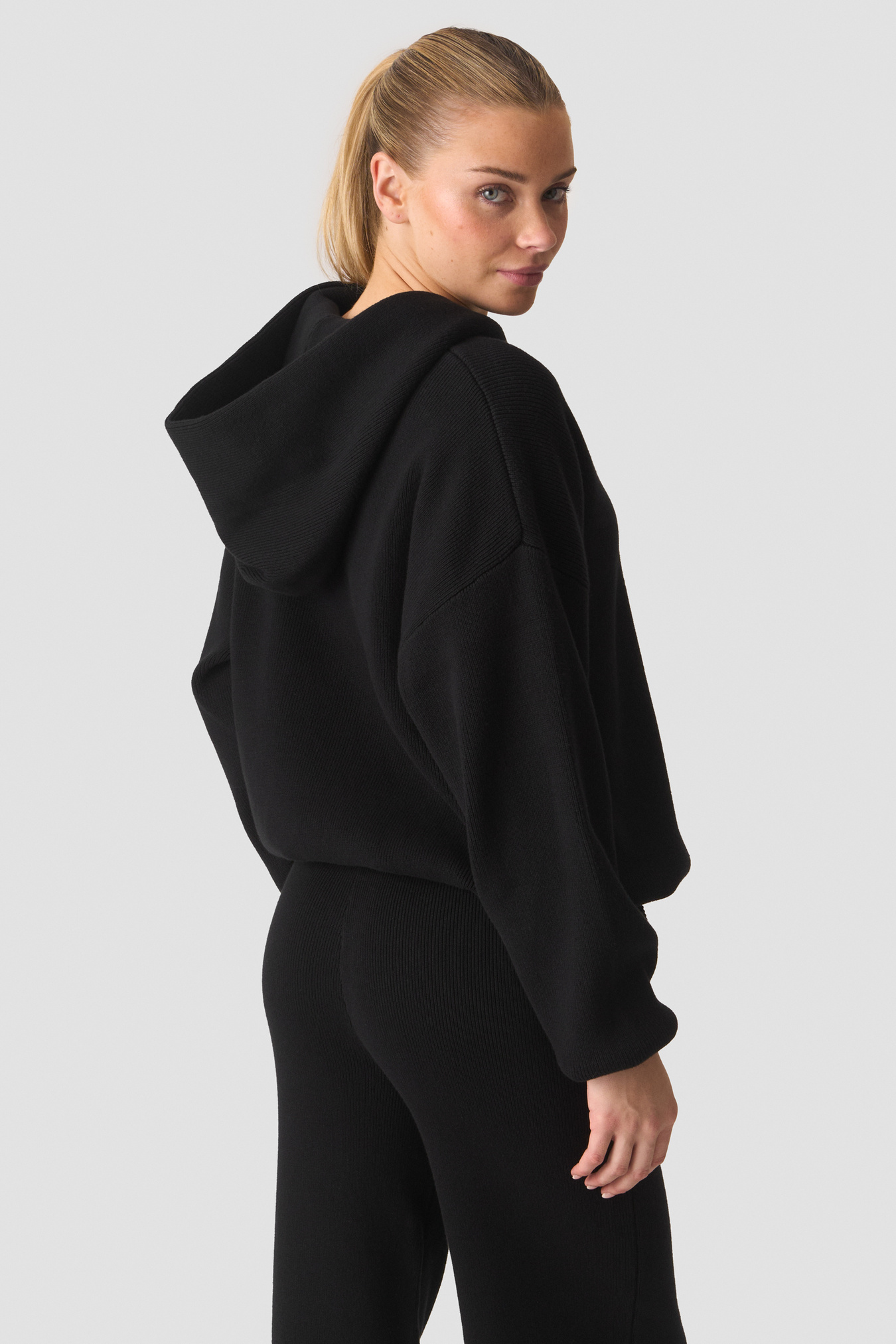 Soft Knit Oversized Hoodie Black - image 2