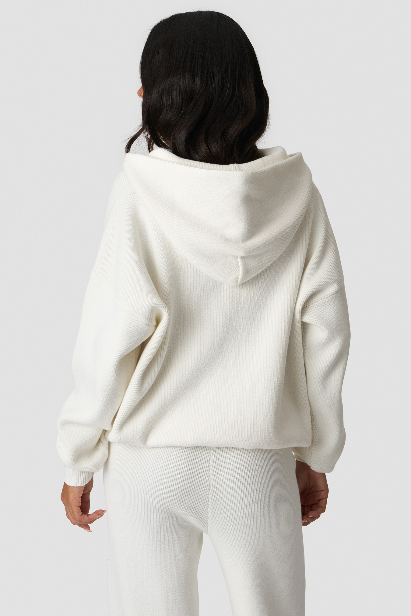 Soft Knit Oversized Hoodie White - image 2