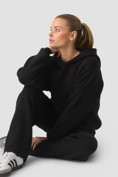 Soft Knit Oversized Hoodie Black - undefined