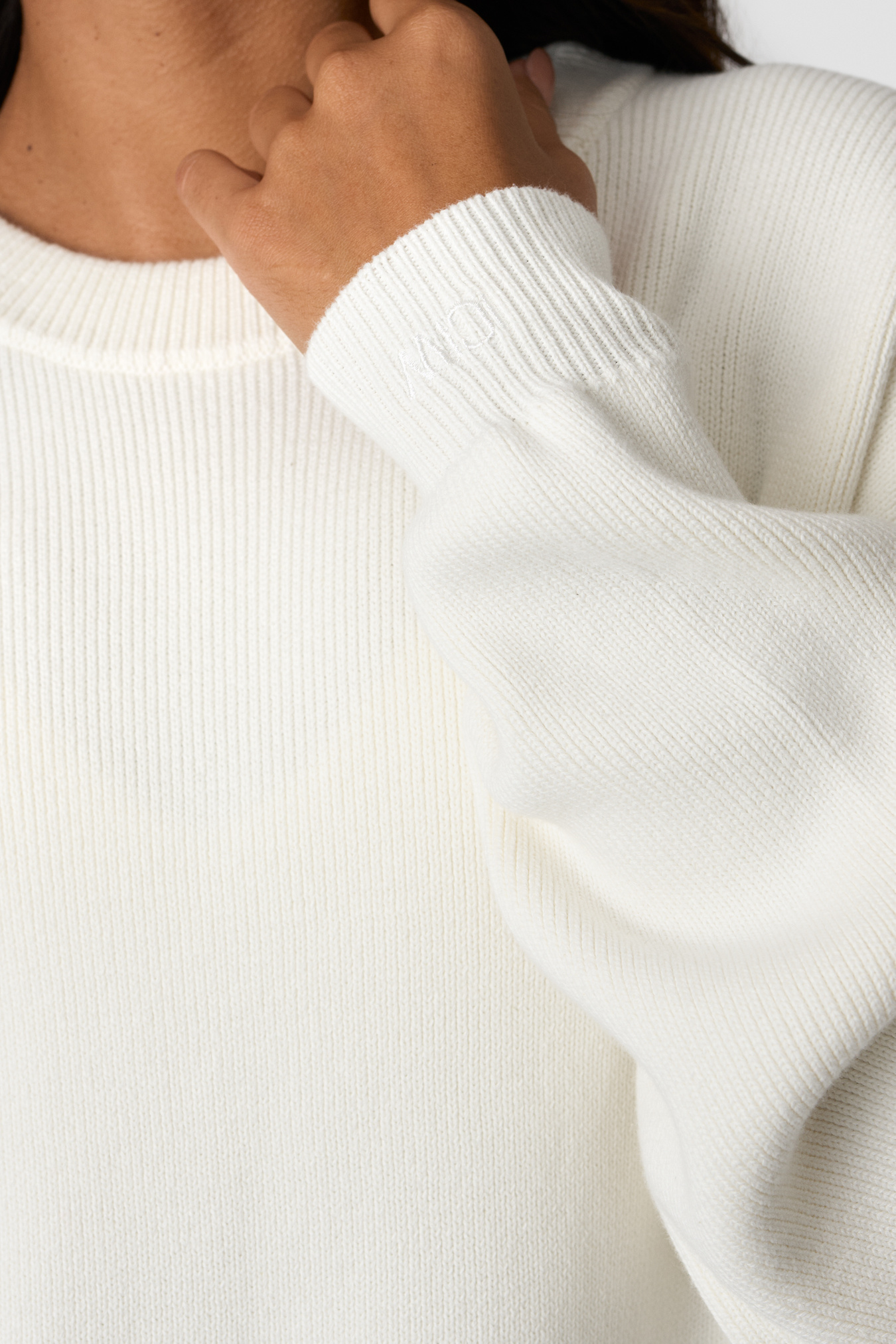 Soft Knit Oversized Crewneck White - afbeelding 3