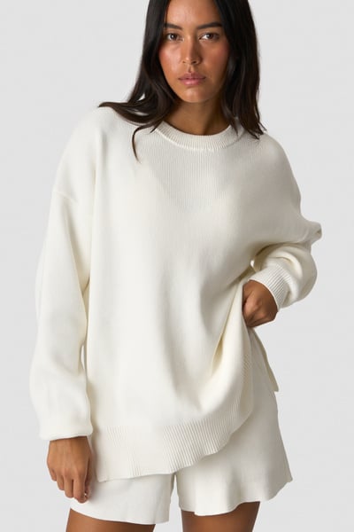 
                    Soft Knit Oversized Crewneck White
                    
                  