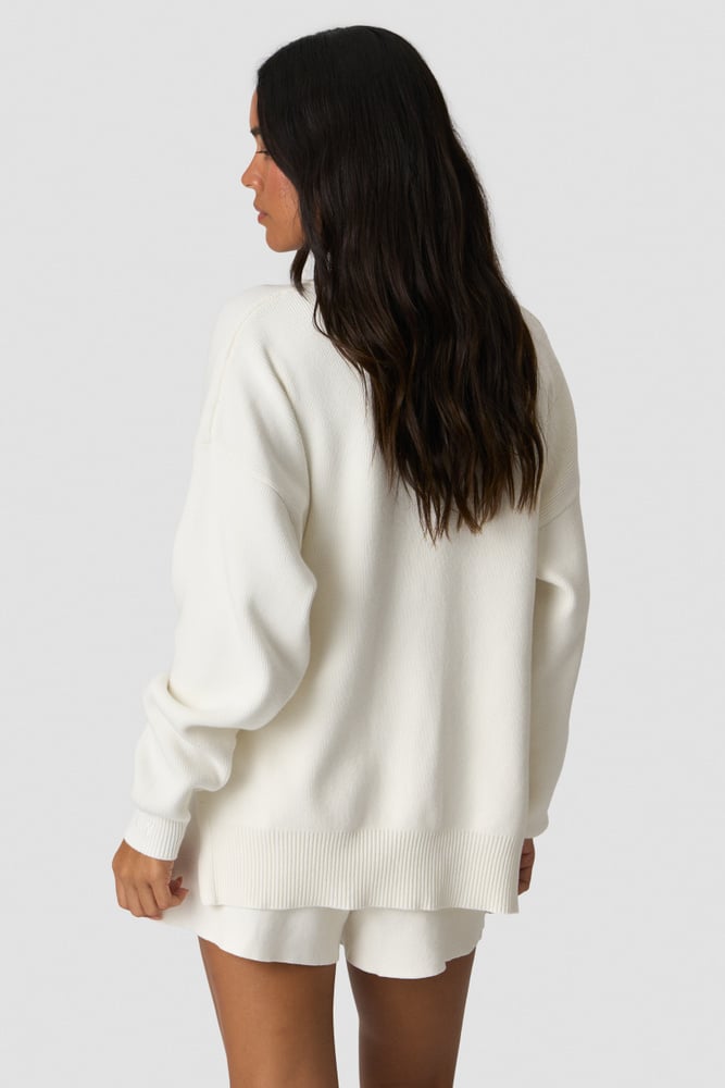 Soft Knit Oversized Crewneck White