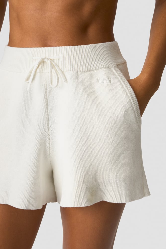 Soft Knit Oversized Shorts White