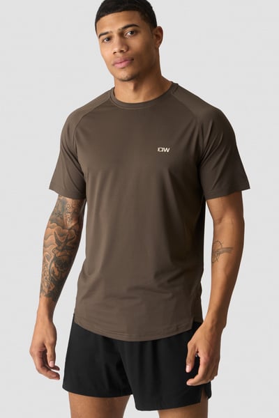 Stride Raglan Mesh T-shirt Men Dark Brown - undefined