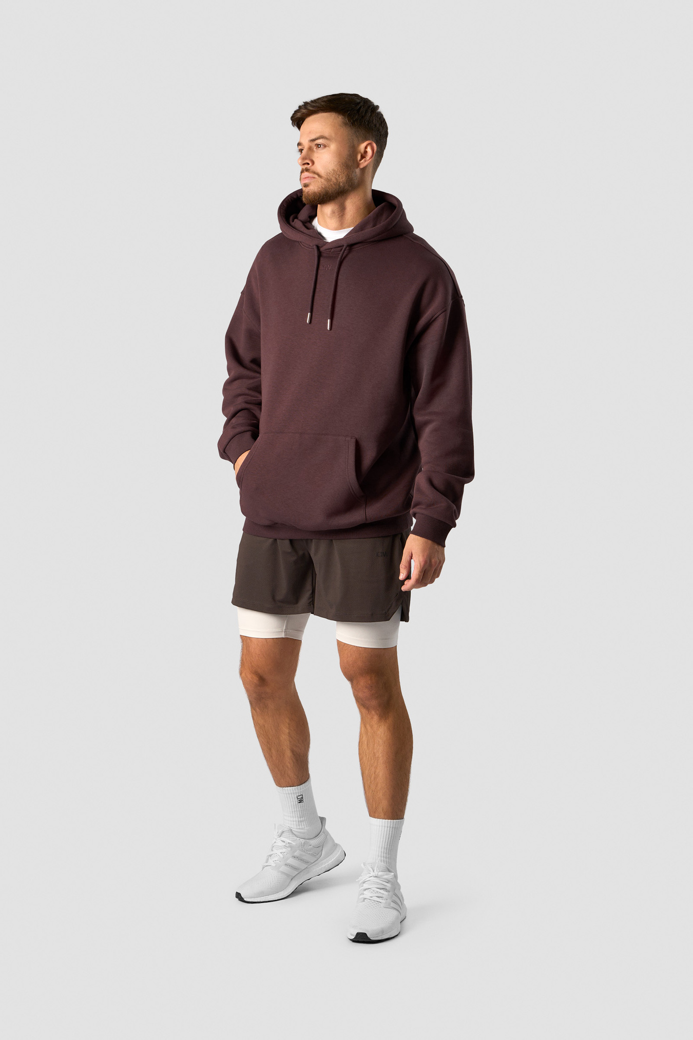 Everyday Relaxed Hoodie Center Logo Men Burgundy - Bild 3