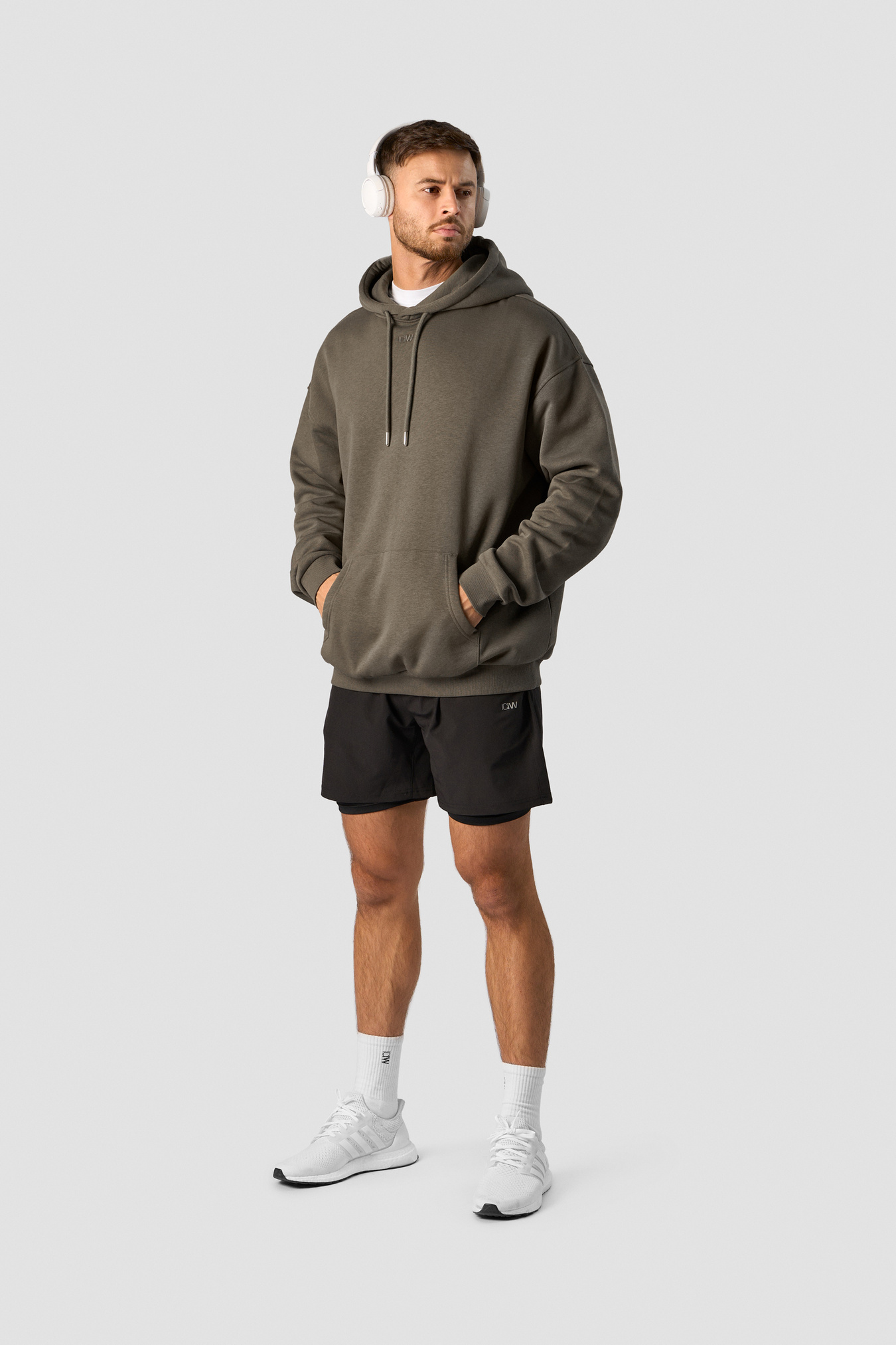 Everyday Relaxed Hoodie Center Logo Men Khaki Green - Bild 3