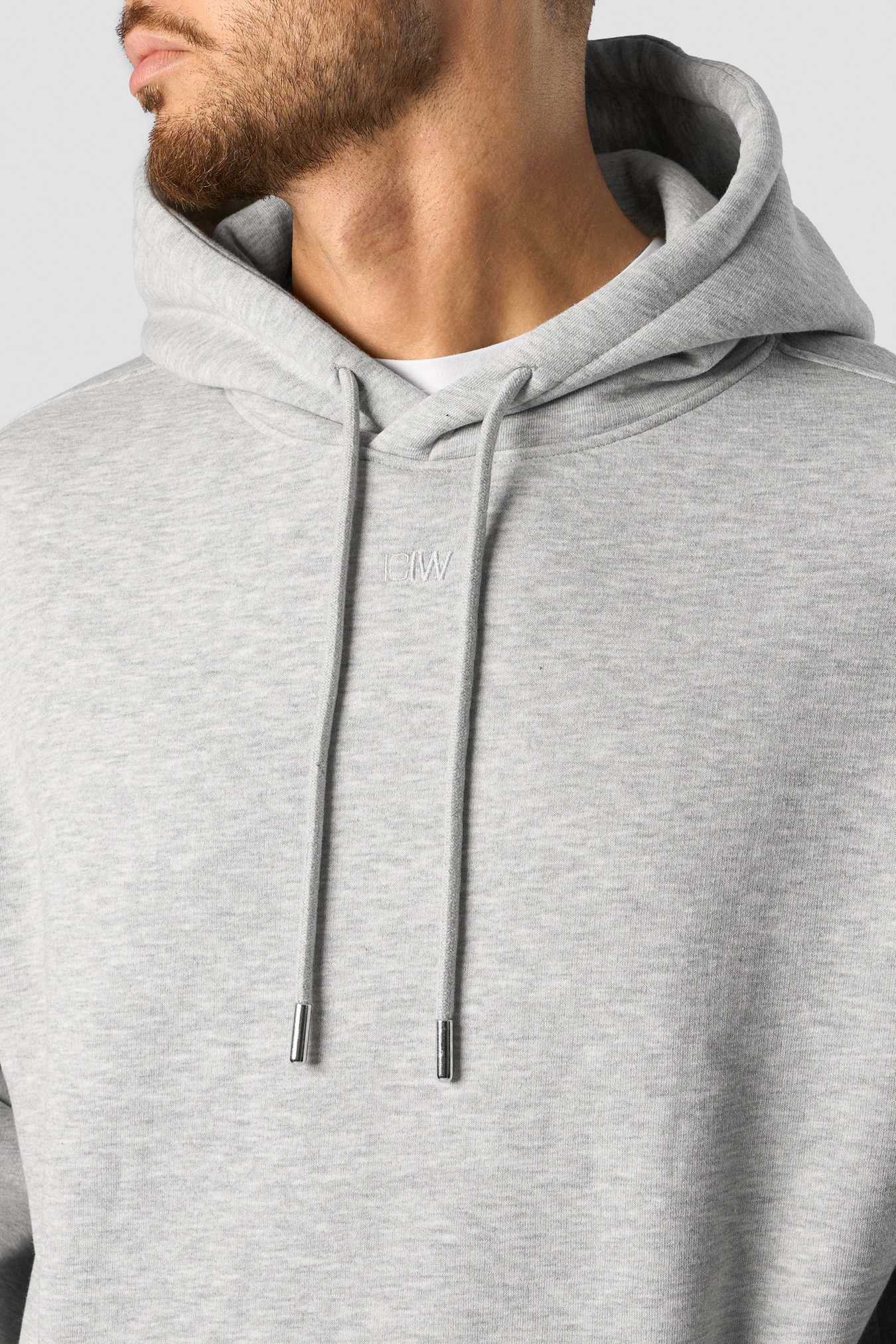 Everyday Relaxed Hoodie Center Logo Men Light Grey Melange - Bild 3