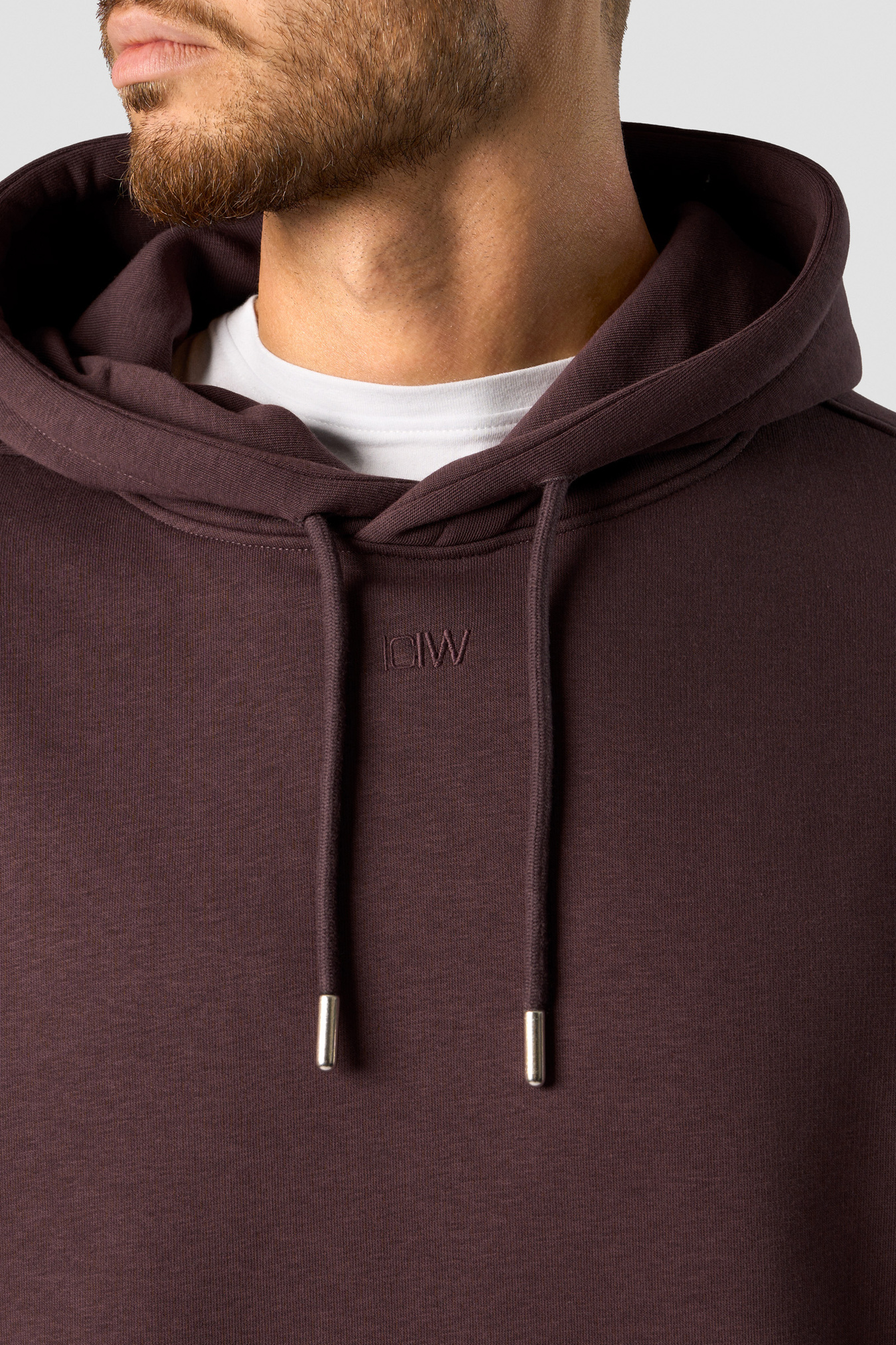 Everyday Relaxed Hoodie Center Logo Men Burgundy - Bild 2