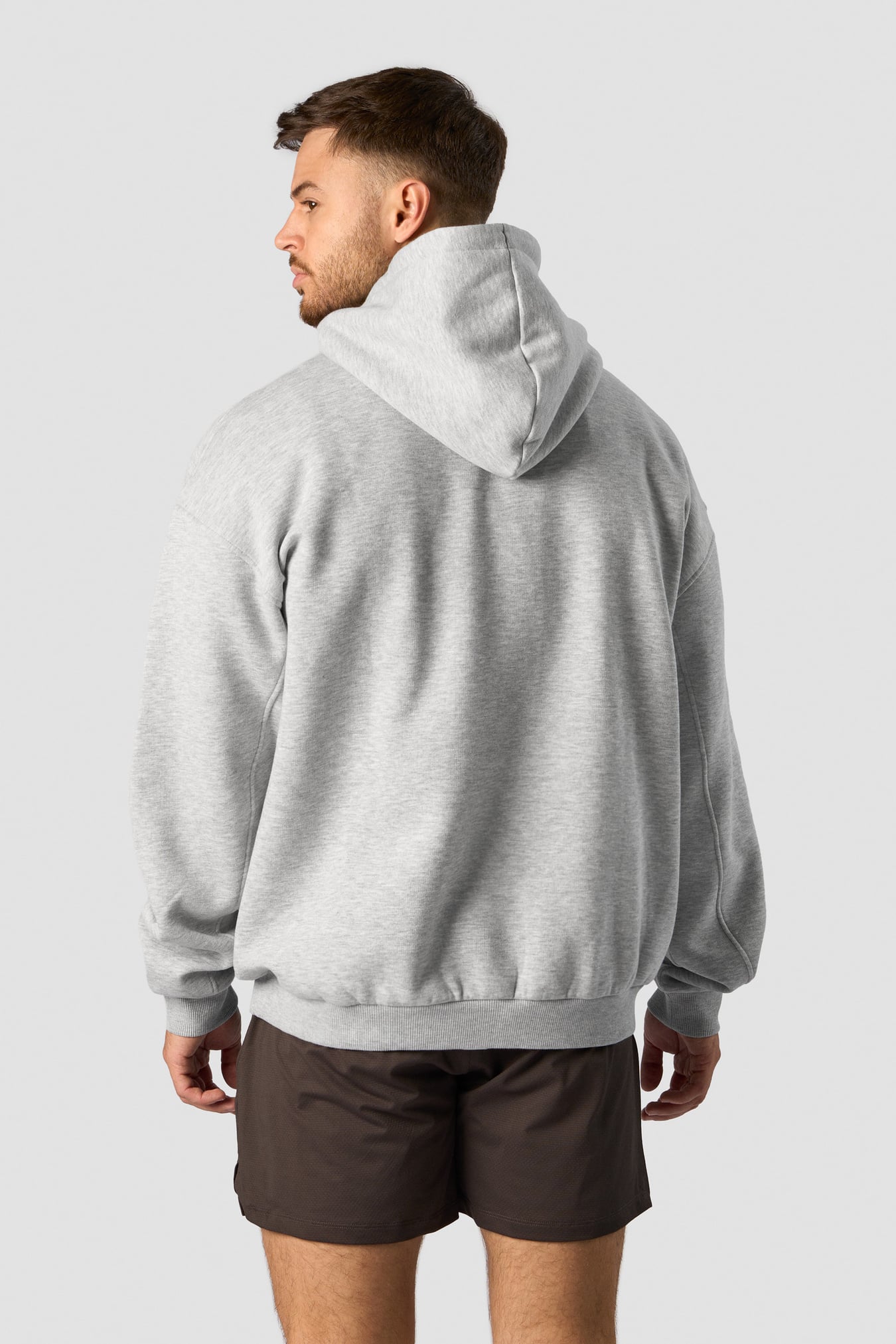 Everyday Relaxed Hoodie Center Logo Men Light Grey Melange - Bild 2