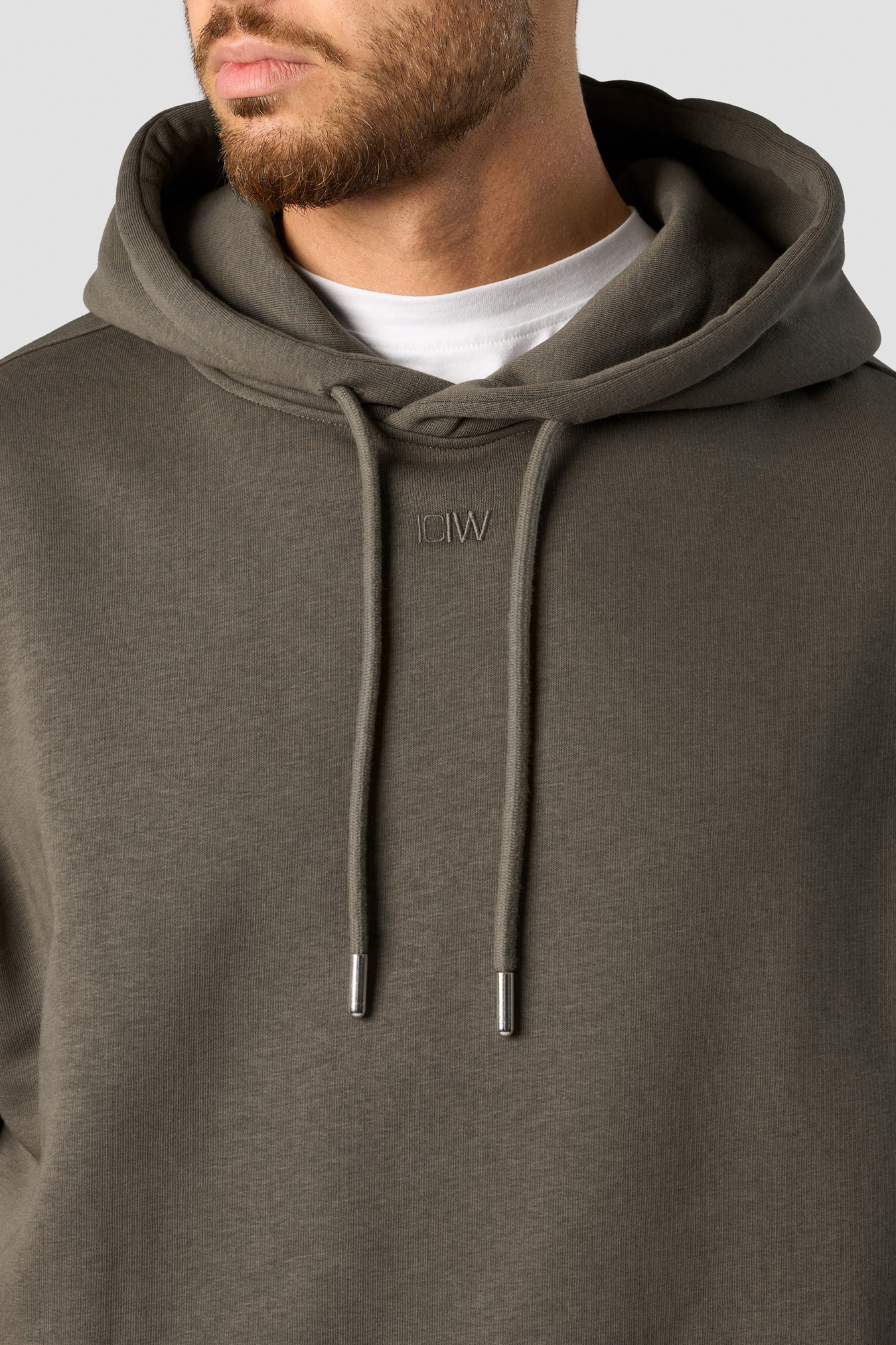 Everyday Relaxed Hoodie Center Logo Men Khaki Green - Bild 2