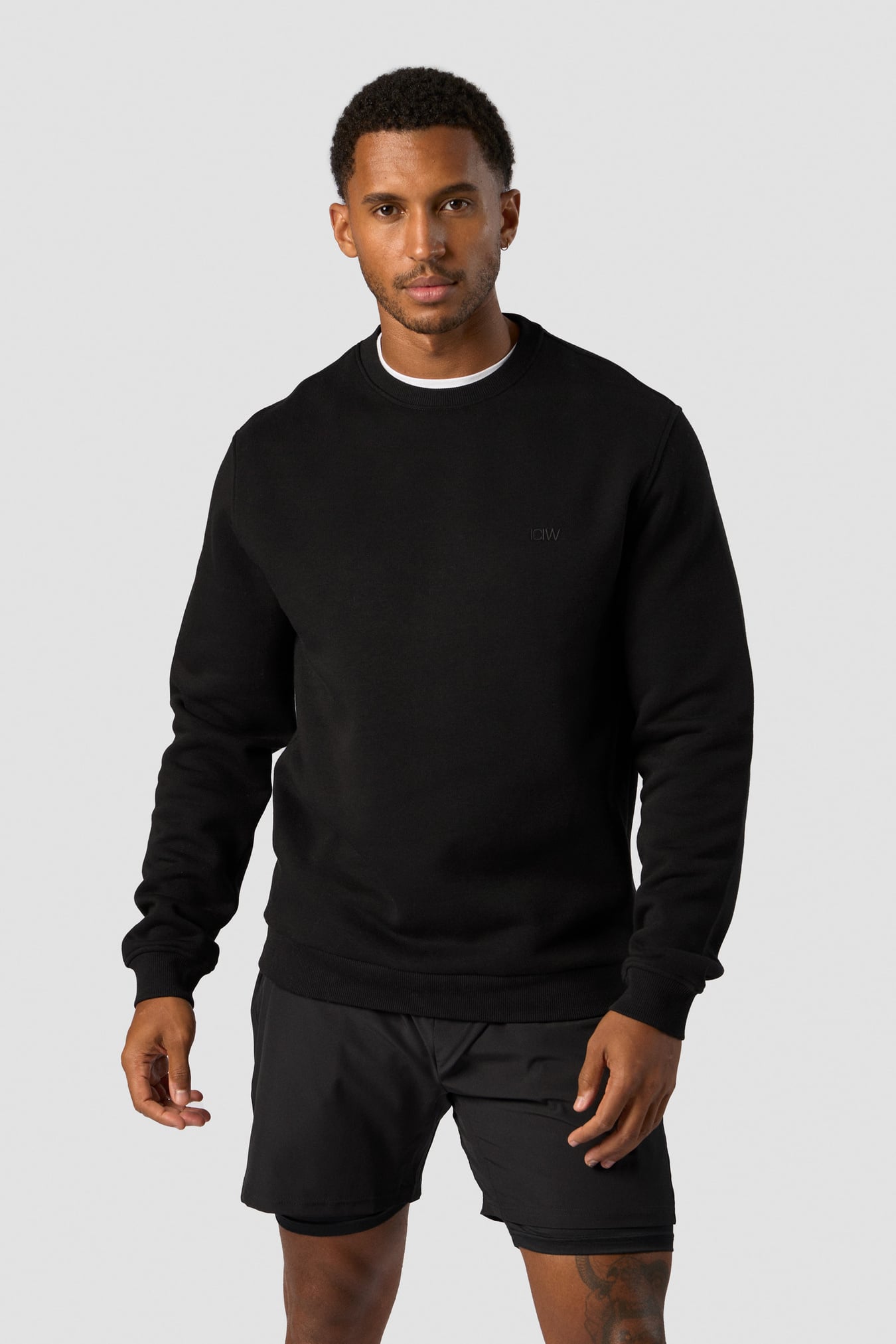 Everyday Crewneck Side Logo Men Black - billede 1