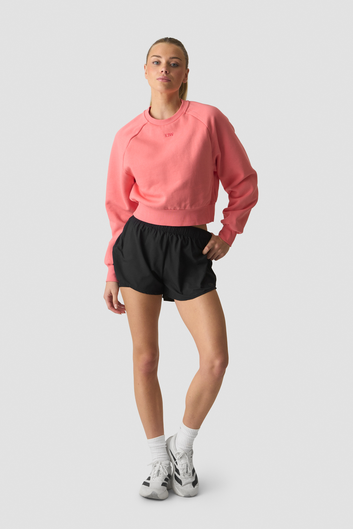 Everyday Cropped Crewneck Wmn Light Pink Peach - billede 4