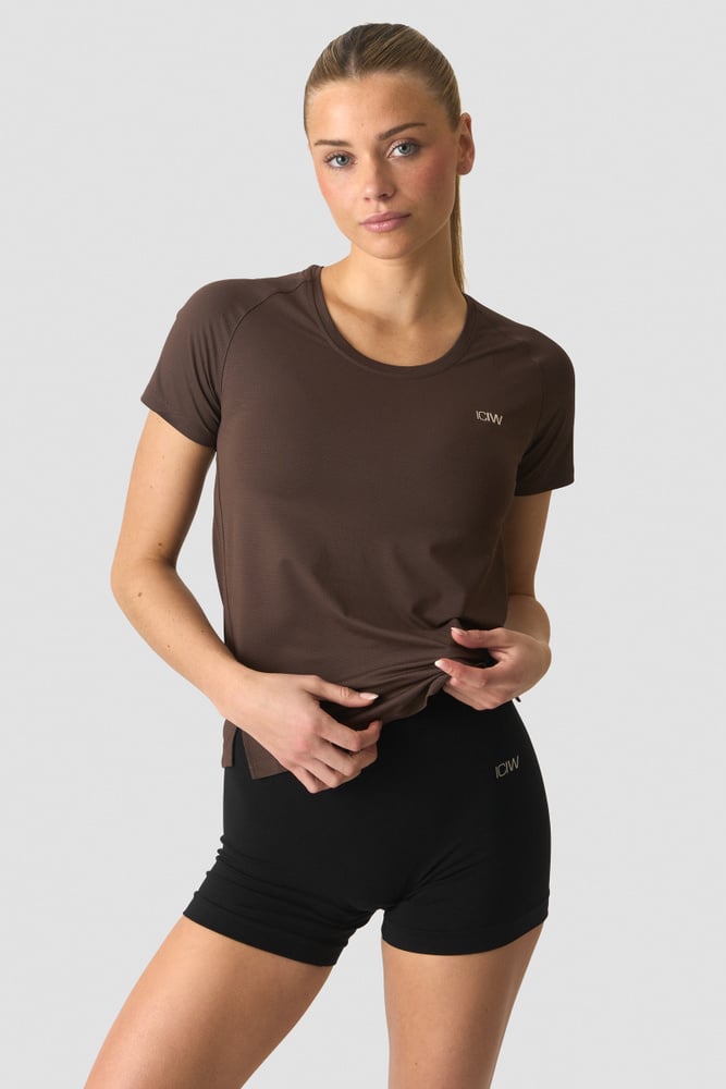 Stride Mesh T-shirt Wmn Dark Brown