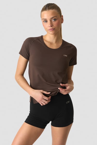 Stride Mesh T-shirt Wmn Dark Brown - undefined
