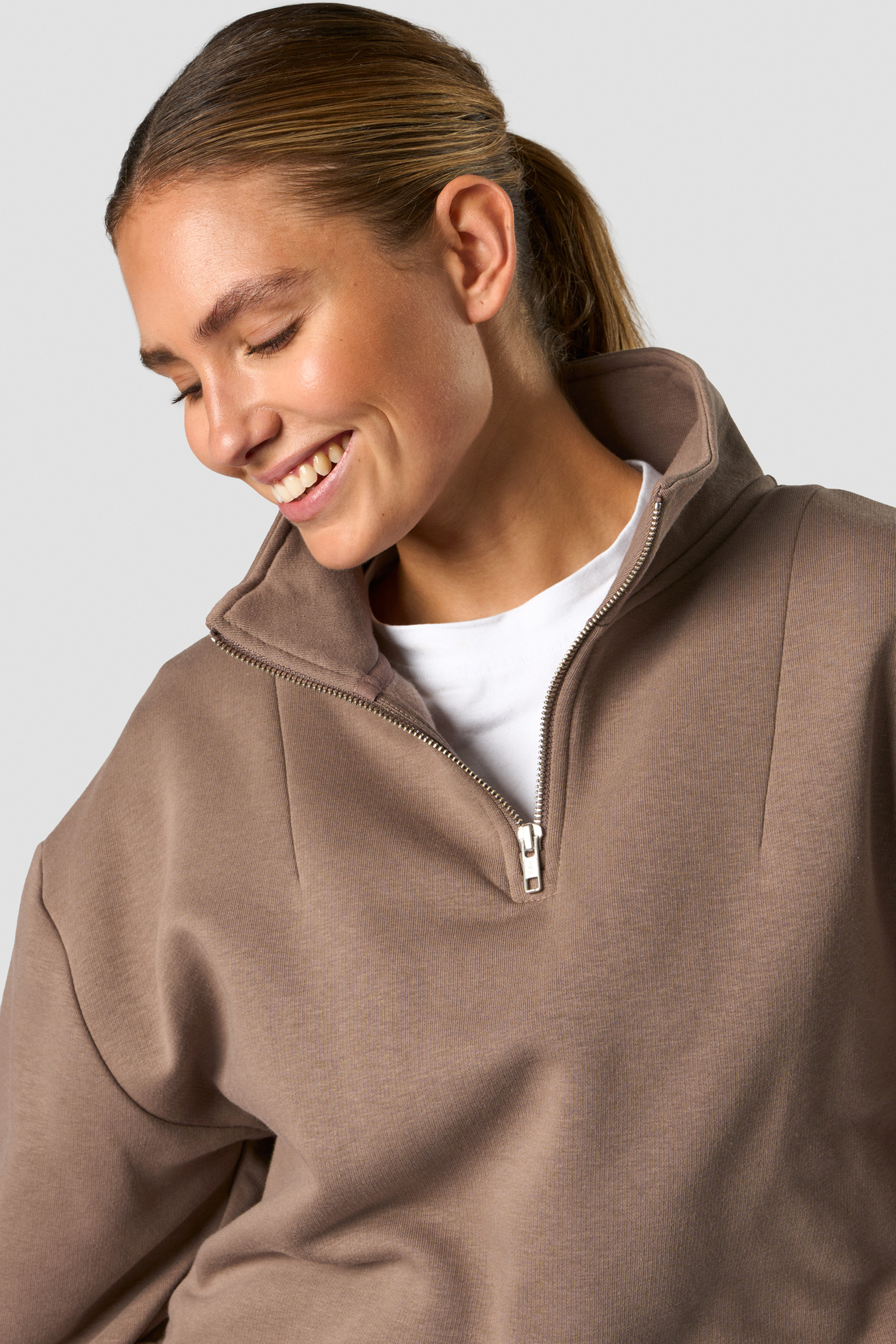 Nimble 1/4 Zip Autumn Brown - bilde 1