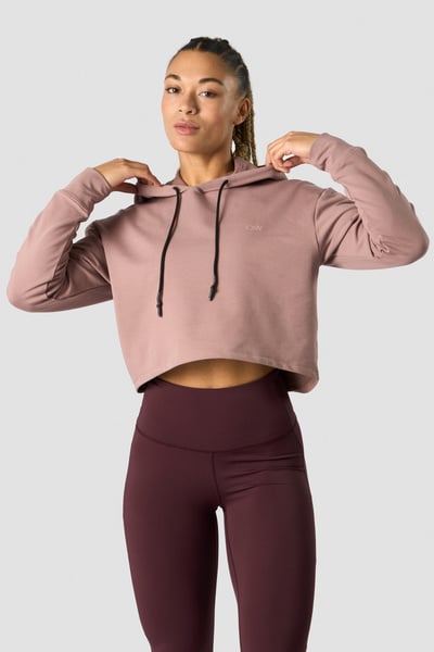 Stride Cropped Hoodie Wmn Light Mauve - Purple