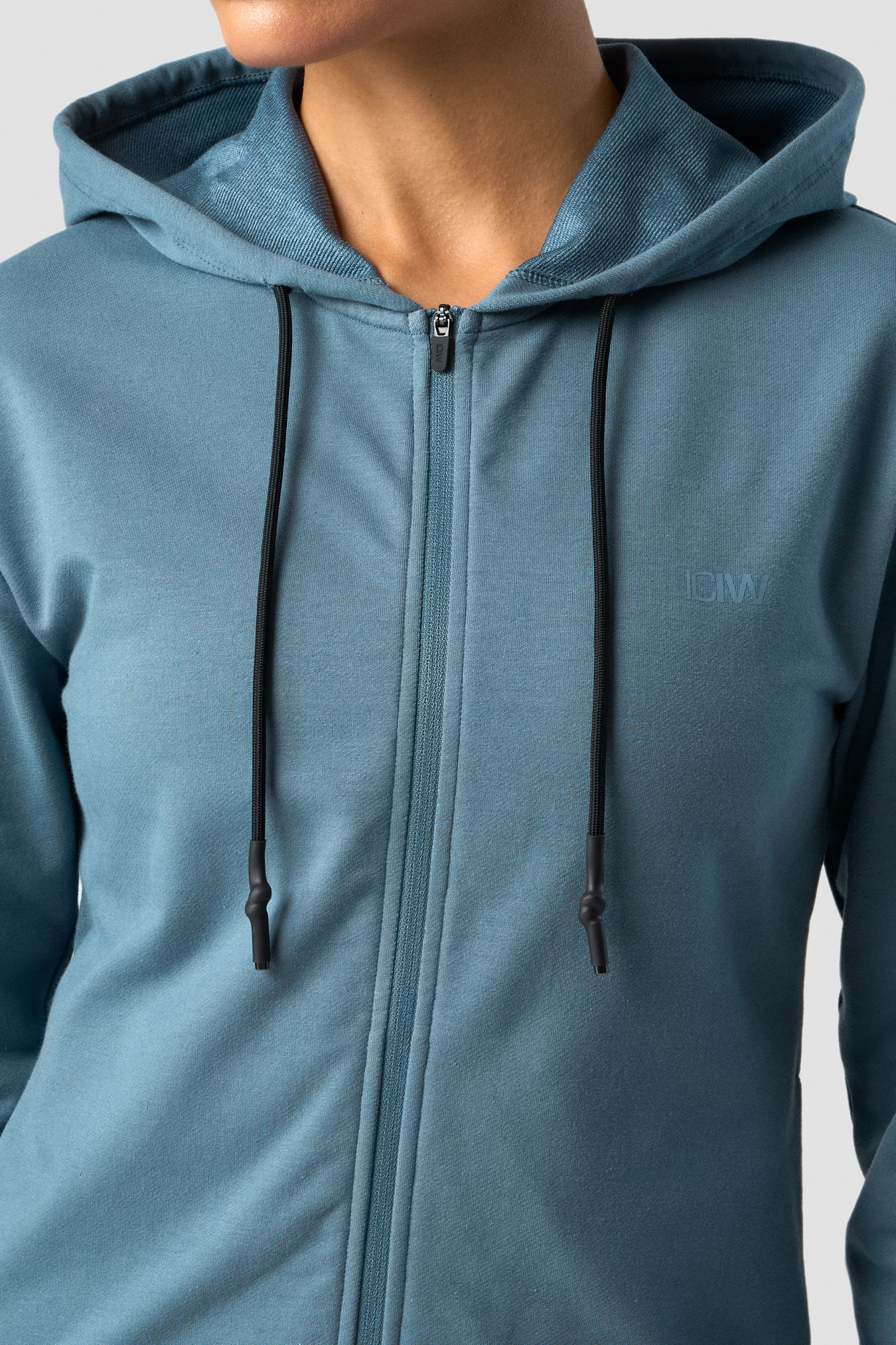 Stride Zip Hoodie Wmn Steel Blue - image 3