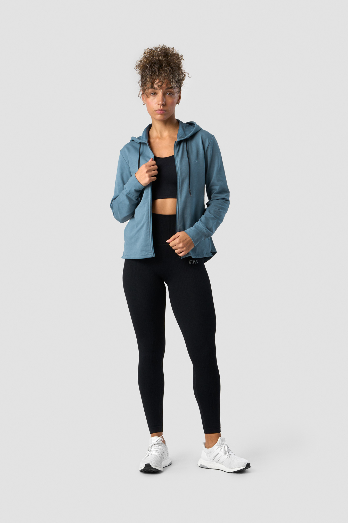 Stride Zip Hoodie Wmn Steel Blue - image 4