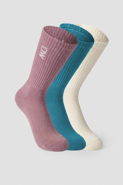 Training Socks 3-pack Orchid/Lagoon/Pearl White - undefined