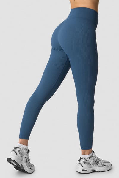 Ribbed Define Seamless Tights Dusty Twilight Blue - undefined