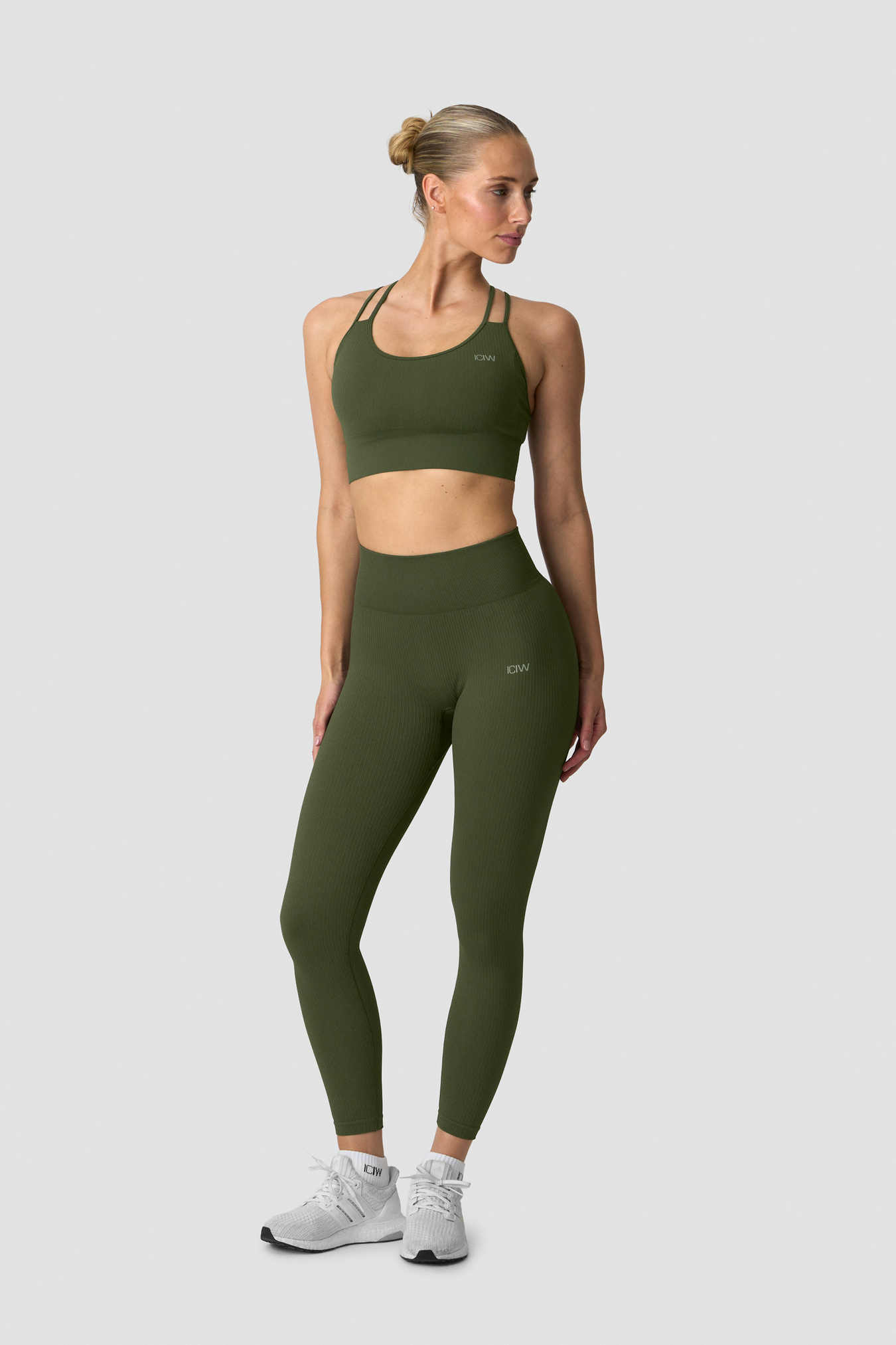Ribbed Define Seamless Sports Bra Dark Khaki Green - imagen 3