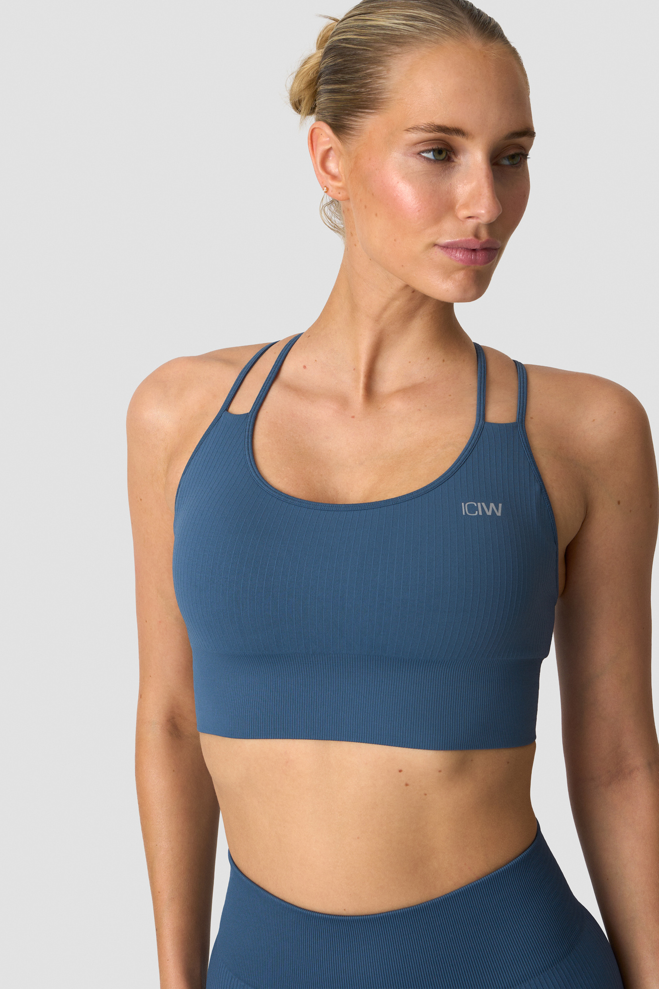 Ribbed Define Seamless Sports Bra Dusty Twilight Blue - imagen 0