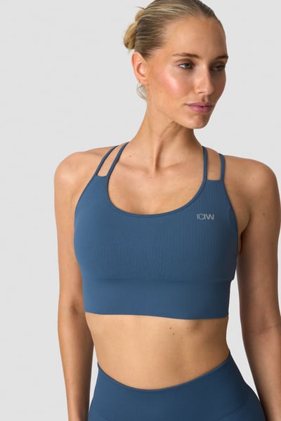 Ribbed Define Seamless Sports Bra Dusty Twilight Blue - undefined