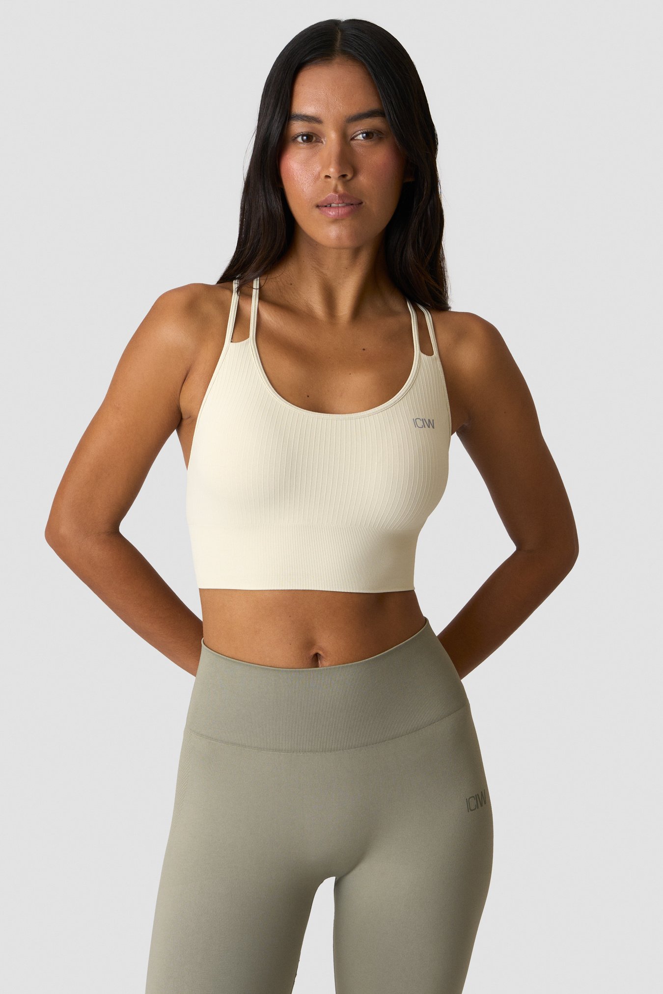 Ribbed Define Seamless Sports Bra Cream - imagen 0
