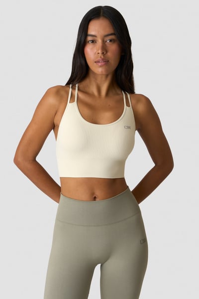 Ribbed Define Seamless Sports Bra Cream - undefined