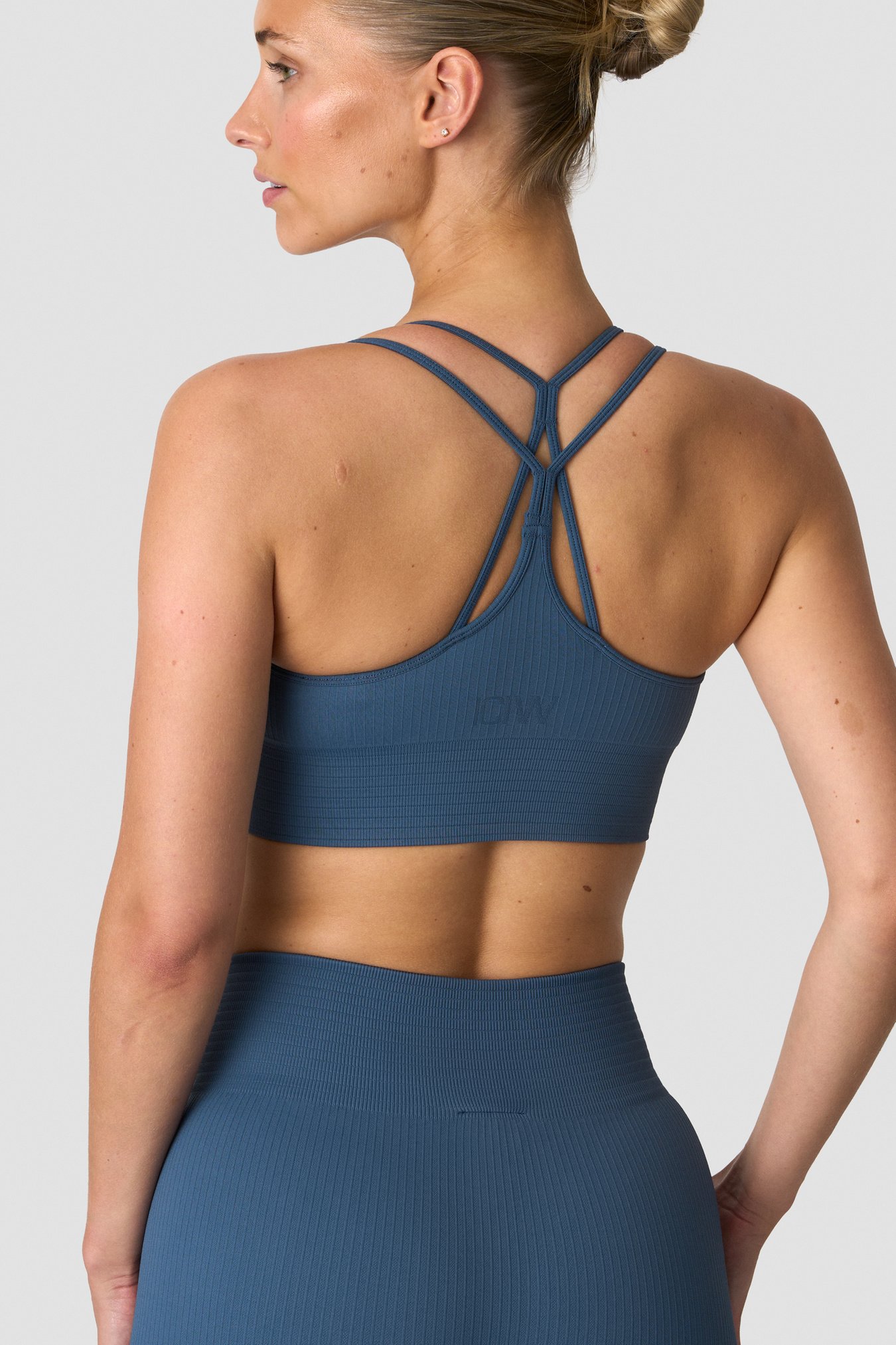 Ribbed Define Seamless Sports Bra Dusty Twilight Blue - imagen 1