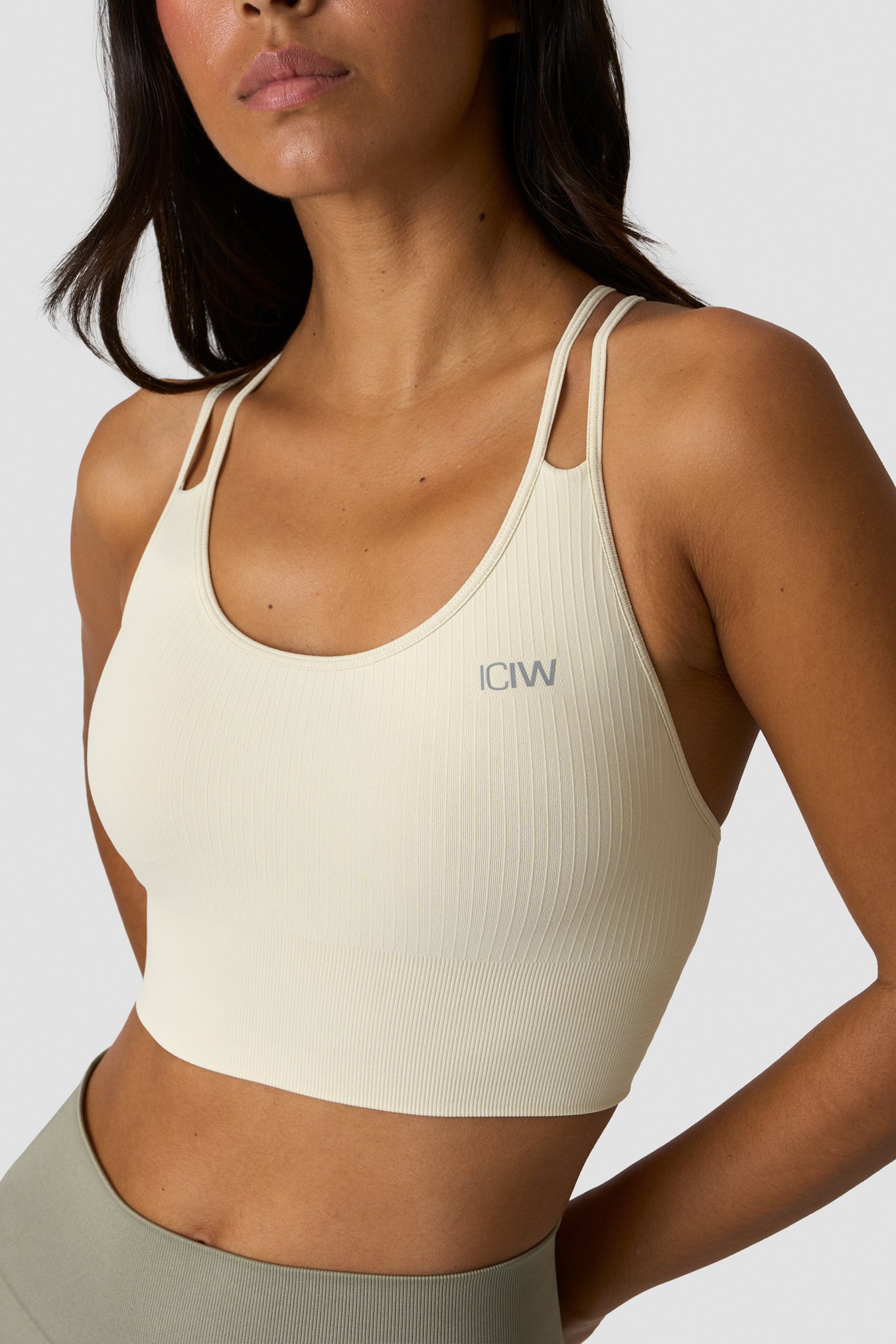 Ribbed Define Seamless Sports Bra Cream - imagen 2