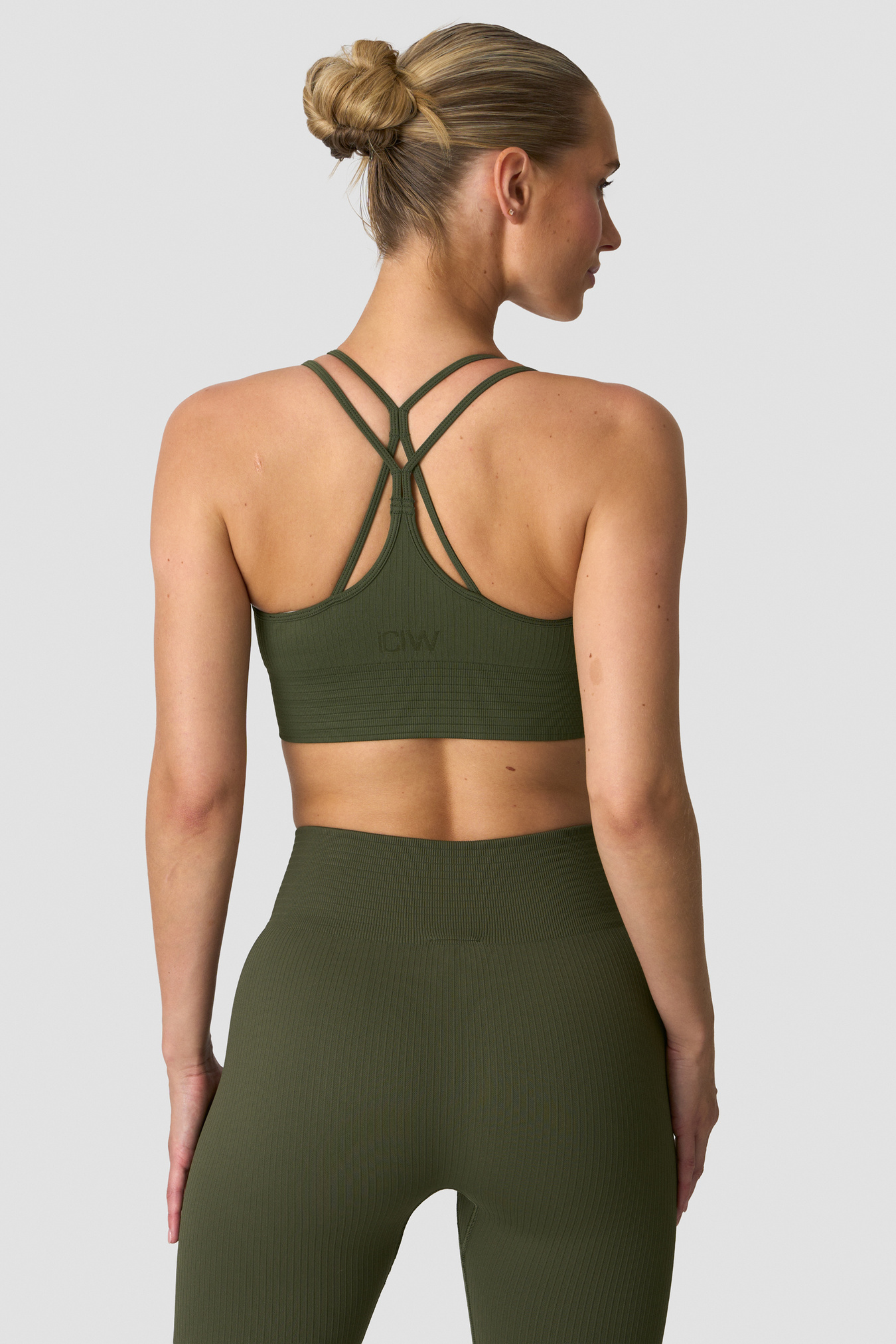 Ribbed Define Seamless Sports Bra Dark Khaki Green - imagen 1