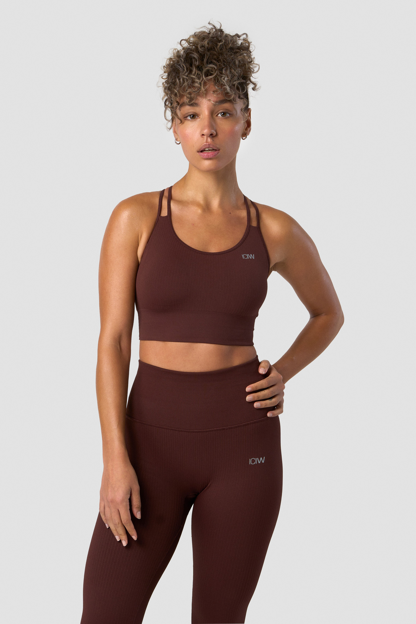Ribbed Define Seamless Sports Bra Warm Brown - imagen 1