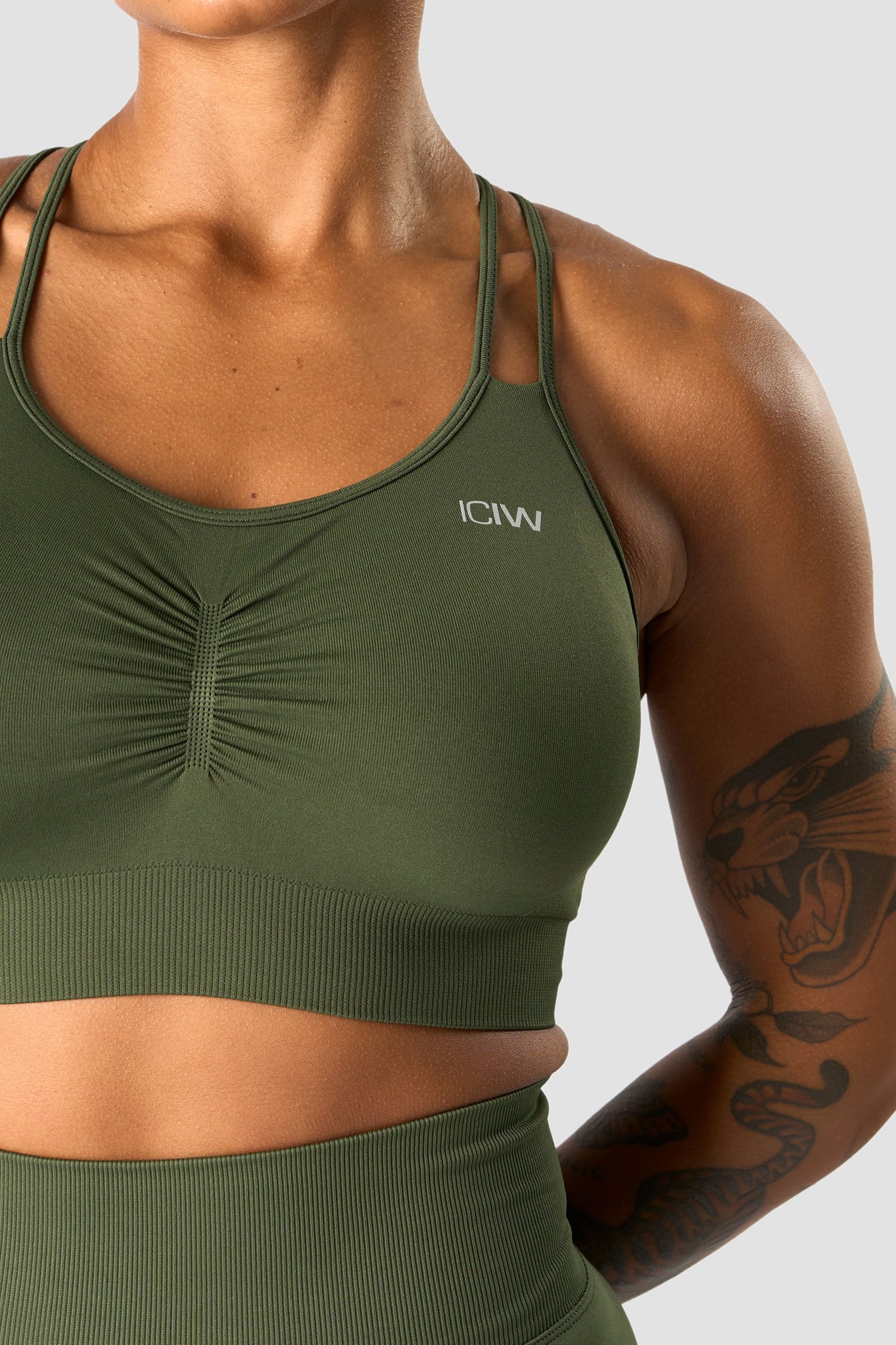 Define Seamless Scrunch Sports Bra Autumn Green - billede 3