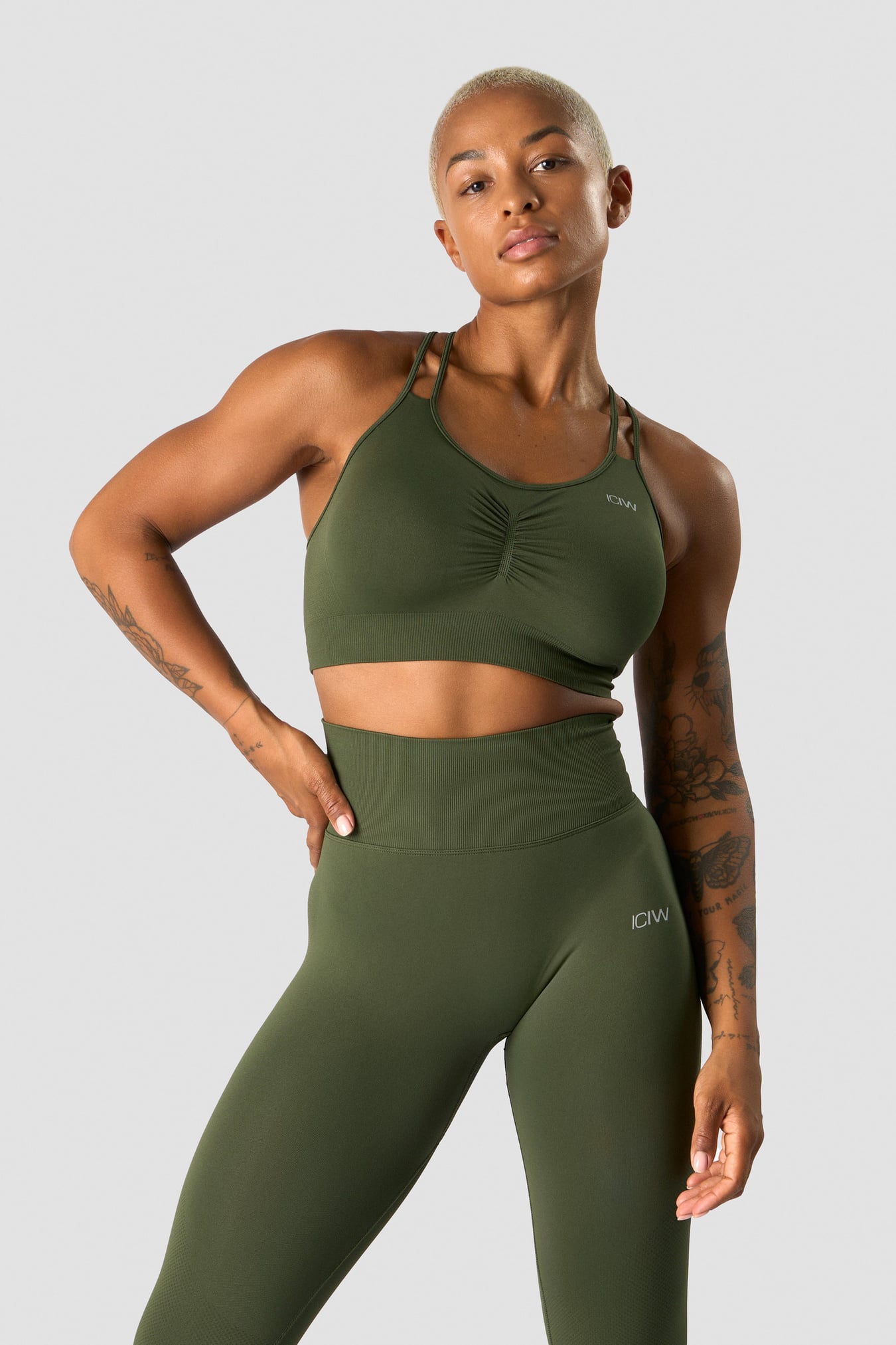 Define Seamless Scrunch Sports Bra Autumn Green - billede 1
