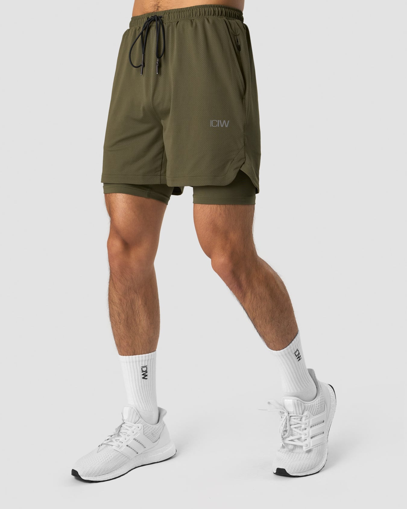Stride 2-in-1 Shorts Men Dark Green - kuva 1