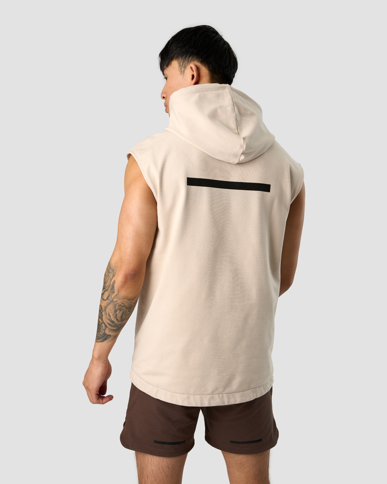 Stride Sleeveless Hoodie Men Beige - image 2