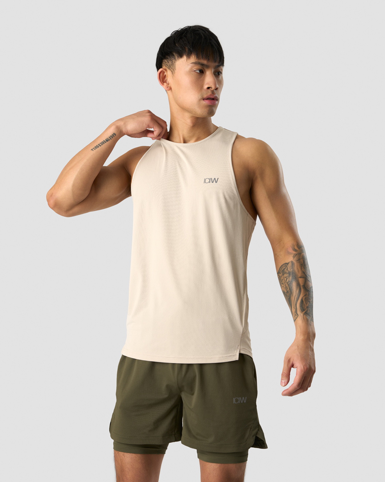 Stride Tank Top Men Beige - afbeelding 1