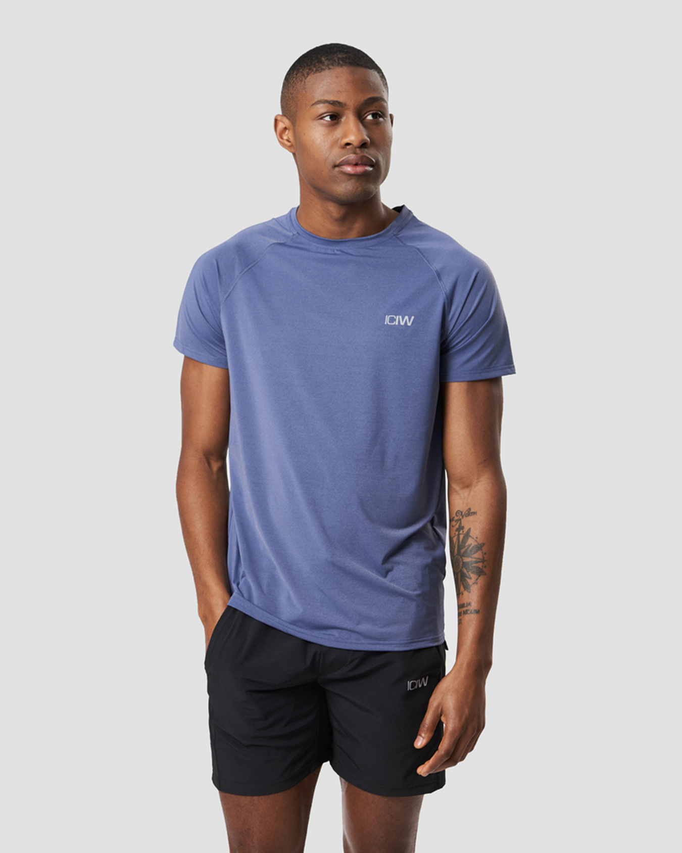 Workout Melange T-shirt Steel Blue Melange Men - bilde 1