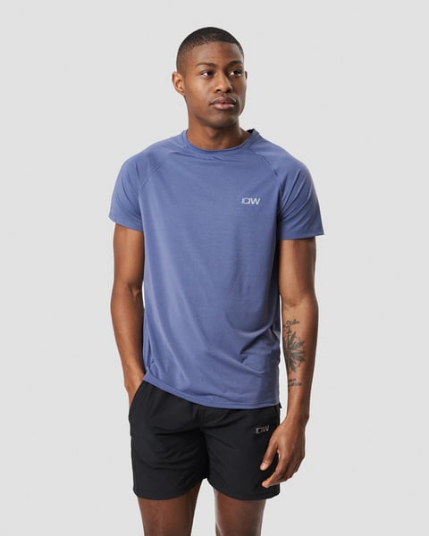Workout Melange T-shirt Steel Blue Melange Men - undefined