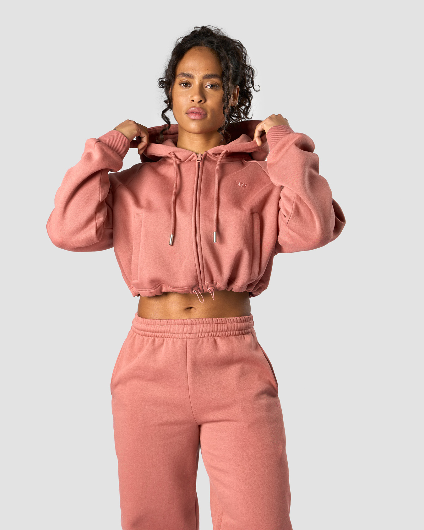 Everyday Cropped Zip Hoodie Wmn Rust - Bild 1