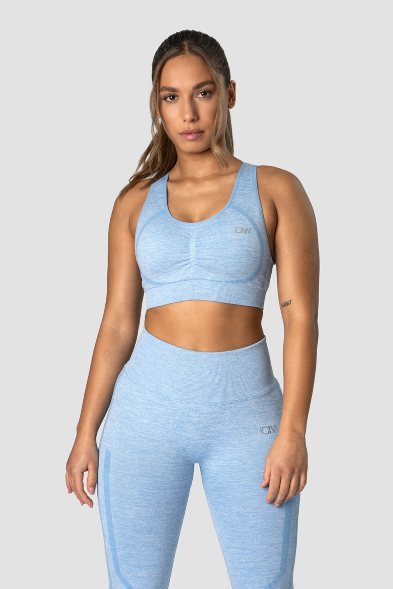 Rush Seamless Sports Bra Powder Blue Melange - image 1