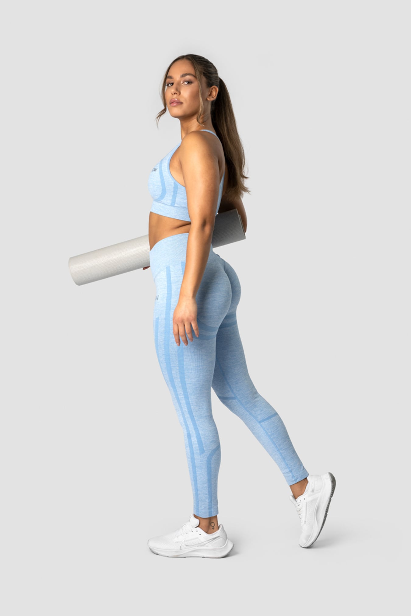Rush Seamless Sports Bra Powder Blue Melange - image 5