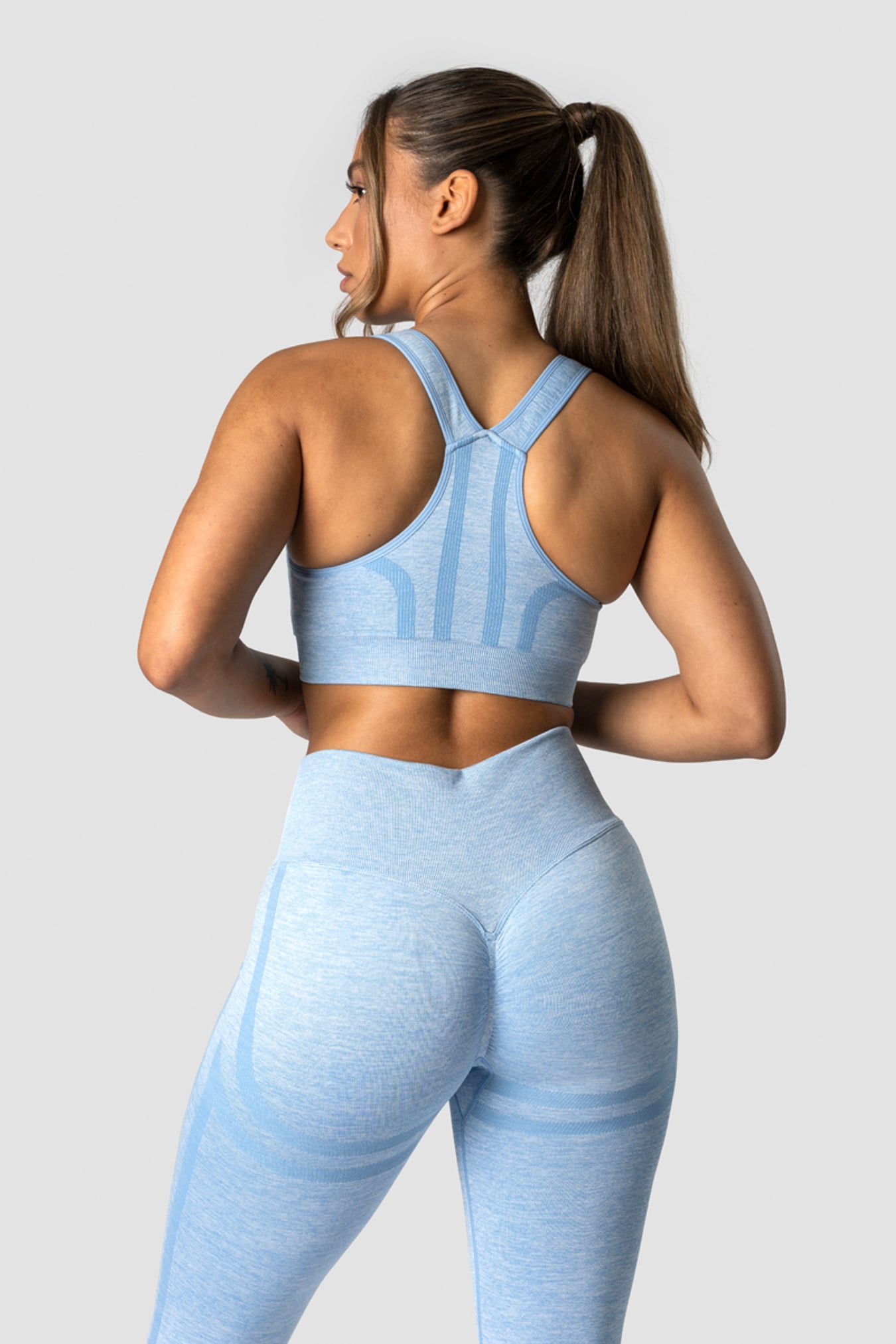 Rush Seamless Sports Bra Powder Blue Melange - image 2