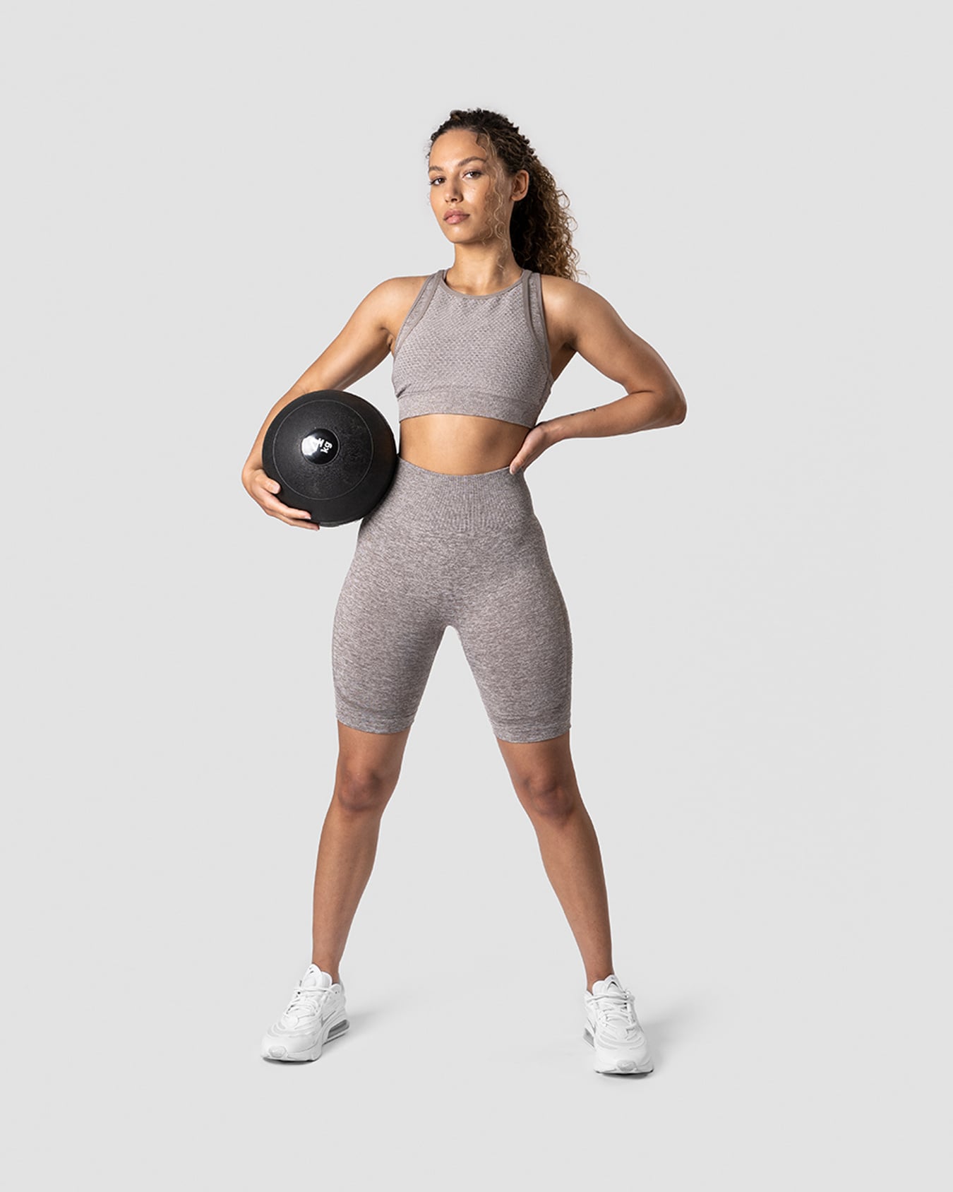 Queen Mesh Icon Sports Bra Khaki Melange - kuva 5