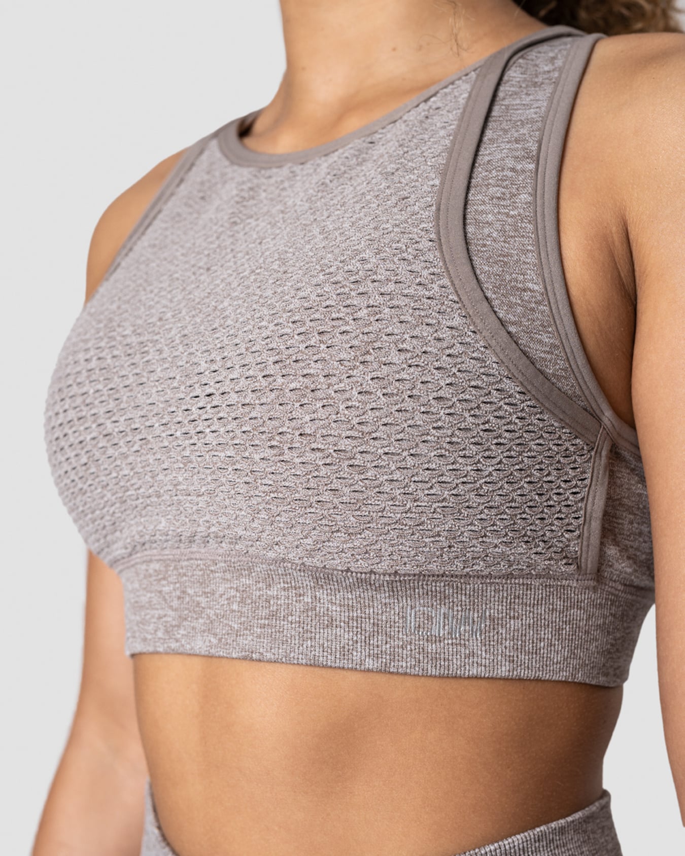 Queen Mesh Icon Sports Bra Khaki Melange - kuva 3