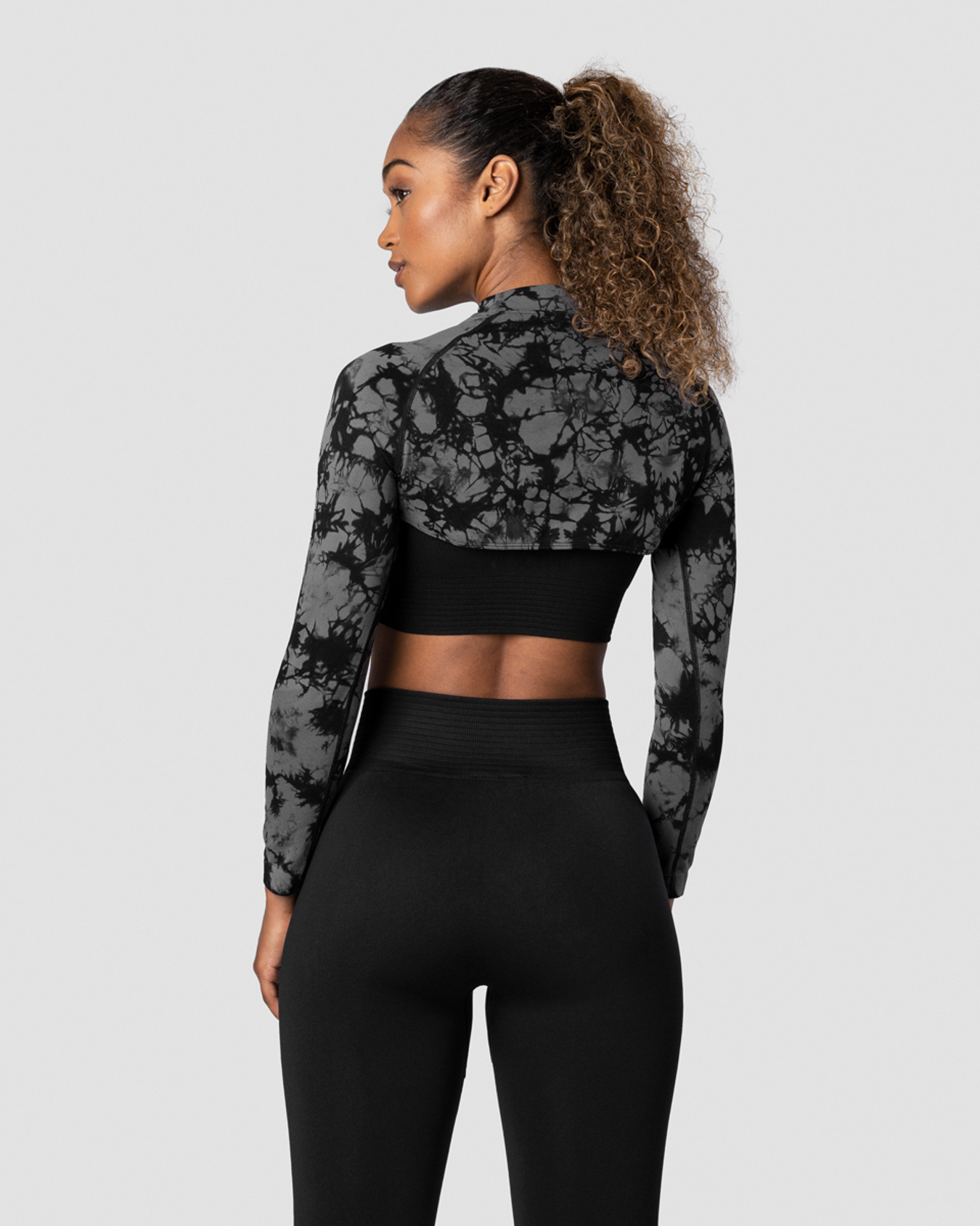 Define Seamless LS Shoulder Top Tie dye Black - Bild 2
