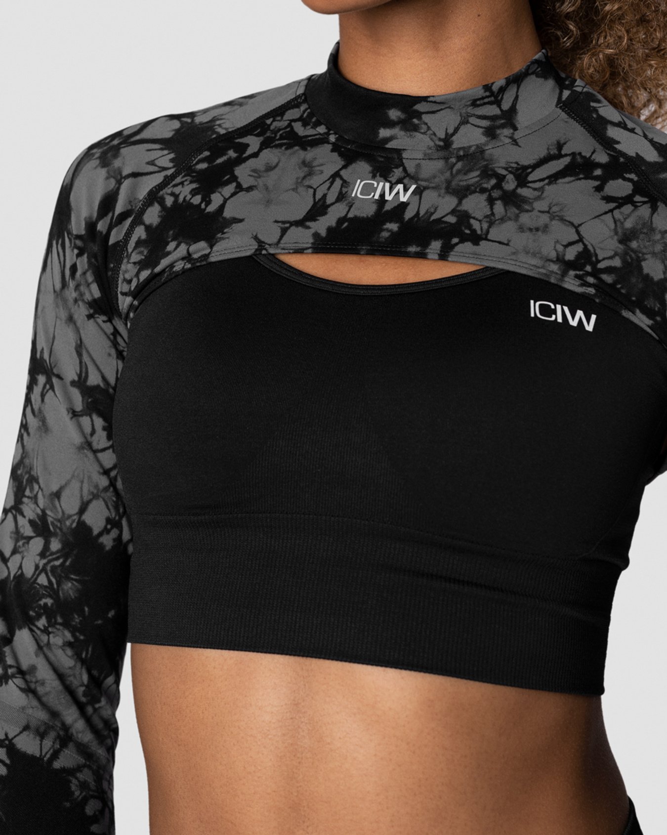 Define Seamless LS Shoulder Top Tie dye Black - Bild 3