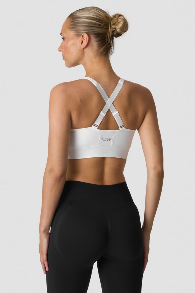 Soft Seamless Adjustable Sports Bra White